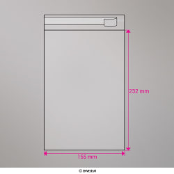 Sac cellophane transparent 232x155 mm