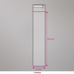 Kirkas sellofaanipussi 235x52 mm