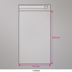 260x155 mm Genomskinlig cello-påse