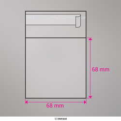 Gennemsigtig cellofanpose 68x68 mm