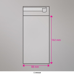 Sac cellophane transparent 162x88 mm