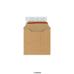 Manila Versandtasche aus stabiler Vollpappe mit Aufreißband 120x120 mm
