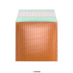 Bolsa acolchada naranja metalizada brillante 165x165 mm