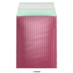 Bolsa acolchada magenta metalizada brillante de 235x170 mm