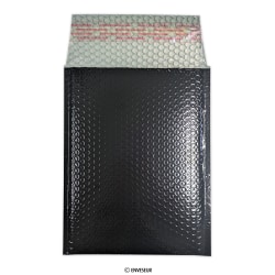 250x180 mm Čierna metalická lesklá bublinková obálka