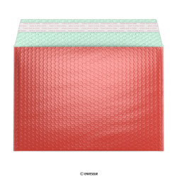 Rood metallic glanzende folie luchtkussen envelop 235x325 mm