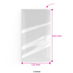 Ylhäältä avoin pussi sellofaanista 222x122 mm
