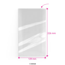 Ylhäältä avoin pussi sellofaanista 226x129 mm