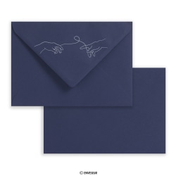 Donkerblauwe bruiloft envelop ”Bestemming” 162x229 mm (C5)
