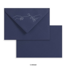 Donkerblauwe bruiloft envelop ”Bestemming” 162x229 mm (C5)
