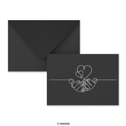 Valentine's Day black envelope ”Share Love” 114x162 mm (C6)