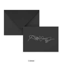 Busta San Valentino Vivi l'amore nero di 114x162 mm (C6)