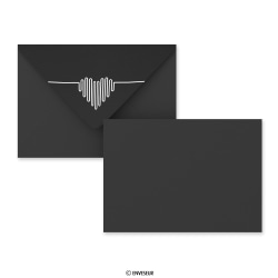 Valentine's Day black envelope ”Heartbeat” 114x162 mm (C6)