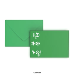 Koperta świąteczna HO HO HO ciemna zieleń 114x162 mm (C6)
