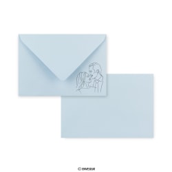 Busta per matrimonio personalizzato blu pallido 114x162 mm (C6)