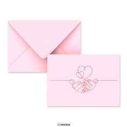 Valentijnsdag lichtroze envelop ”Liefde delen” 114x162 mm (C6)