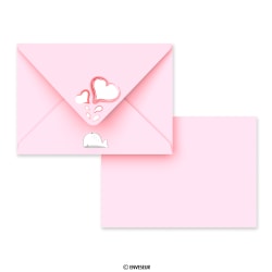 Busta San Valentino Balena Cupido rosa pallido di 114x162 mm (C6)