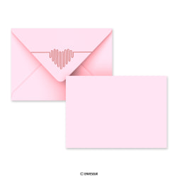 Enveloppe de la Saint-Valentin Battements de Cœur rose pastel 114x162 mm (C6)
