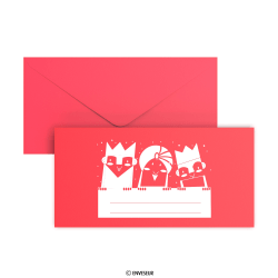 Busta natalizia Re maghi rosso scuro 110x220 mm (DL)