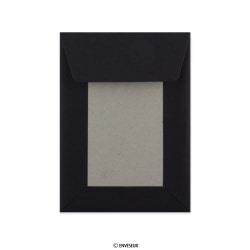 Envelope preto com cartolina ao dorso 162x114 mm (C6)