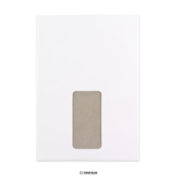 Sobre blanco con dorso de cartón y ventanilla de 229x162 mm (C5)