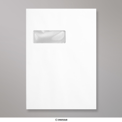 Weiße Papprückwandtasche mit Fenster 324x229 mm (C4)