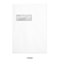 Sobre blanco con dorso de cartón y ventanilla de 324x229 mm (C4)
