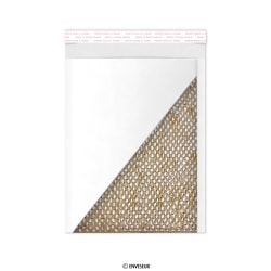 Weiße Krapftpapier-Versandtasche mit Honigwaben-Polsterung 215x150 mm