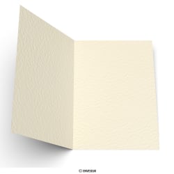 Faltkarte aus elfenbeinfarbenem Papier mit Hammerschlag-Effekt 300 g/m², (A5)