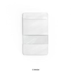 Doypack wit zakje met venster 110x185x70 mm (250 ml)