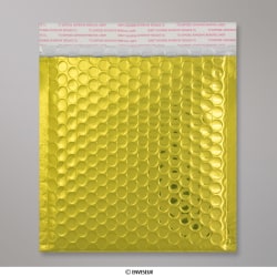 Kullanvärinen kiiltävä metallinen kuplamuovipussi 165x165 mm