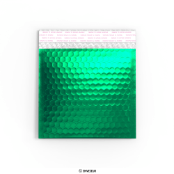 165x165 mm Zelené metalické lesklé bublinkové vrecúško