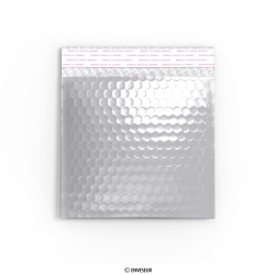 Silver gloss metallic bubble bag 165x165 mm