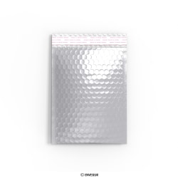 180x140 mm Silver Metallic Gloss Bubble Bag