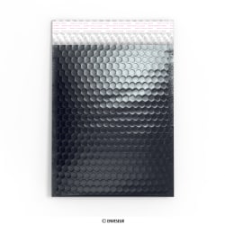 Musta kiiltävä metallinen kuplamuovipussi 250x180 mm