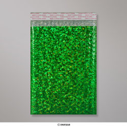 Holografinen vihreä metallinen kuplamuovipussi 250x180 mm