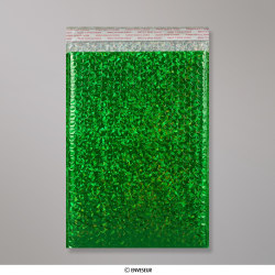 Sachet à bulles métallique holographique vert 324x230 mm