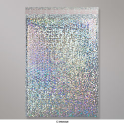 450x320 mm Silverholografisk metallisk bubbelpåse med glans