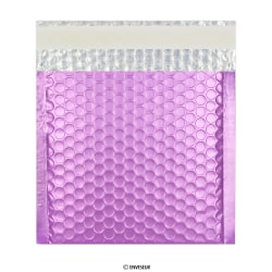 Bolsa acolchada lila metalizada mate de 165x165 mm