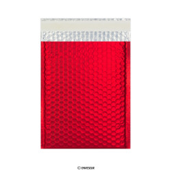 Bolsa acolchada roja metalizada mate de 250x180 mm