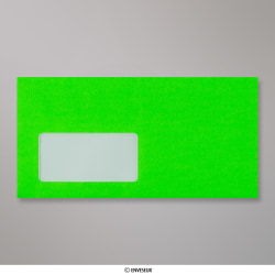 110x220 mm (DL) Busta verde fluorescente con finestra