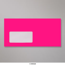 Neon-pink konvolut med vindue 110x220 mm (DL)