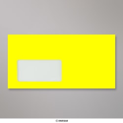 110x220 mm (DL) Żółta neonowa koperta z okienkiem