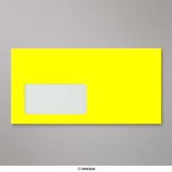 Neon Gelber Umschlag mit Fenster 110x220 mm (DL)