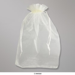 Bolsa de organza crema de 400x300 mm