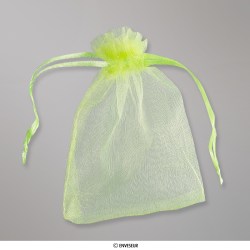 Bolsa de organza verde manzana de 90x70 mm