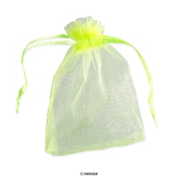 Bolsa de organza verde manzana de 90x70 mm