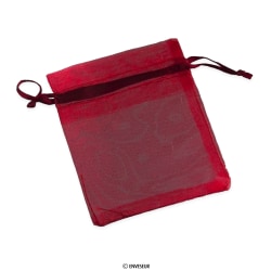 90x70 mm Karmínovo-červené organzové vrecúško