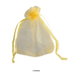 Bolsa de organza dorada de 90x70 mm