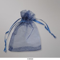 Tengerészkék organza táska 90x70 mm